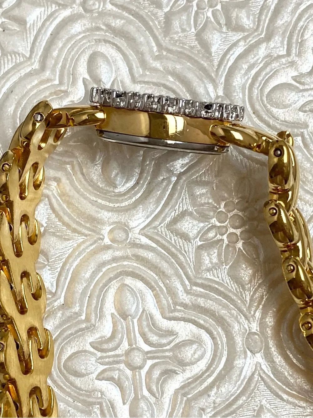 Vintage Gruen Diamond & Sapphire Accented Bezel Cocktail Watch